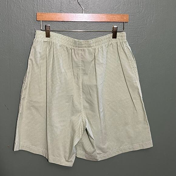 Vintage Quacker Factory Sage Green Gingham Check Shorts Large - Picture 6 of 6
